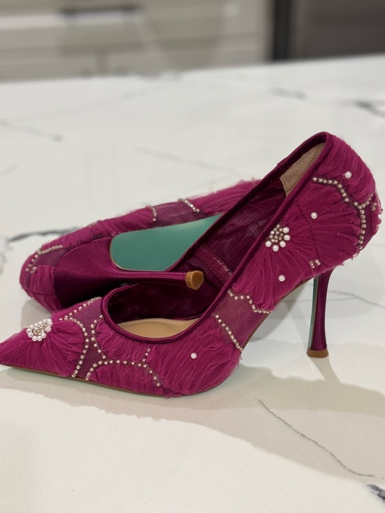 Betsey Johnson Shoes - Betsey Johnson Fuchsia Roxy Tulle Floral Pump
